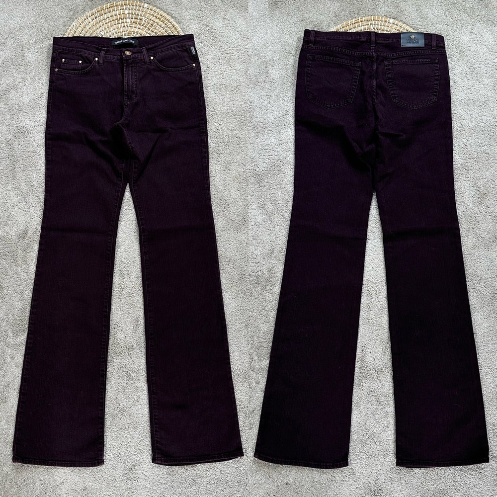 Versace Jeans Couture Women’s Mid Rise Bootcut Jeans in Dark Purple Size 30